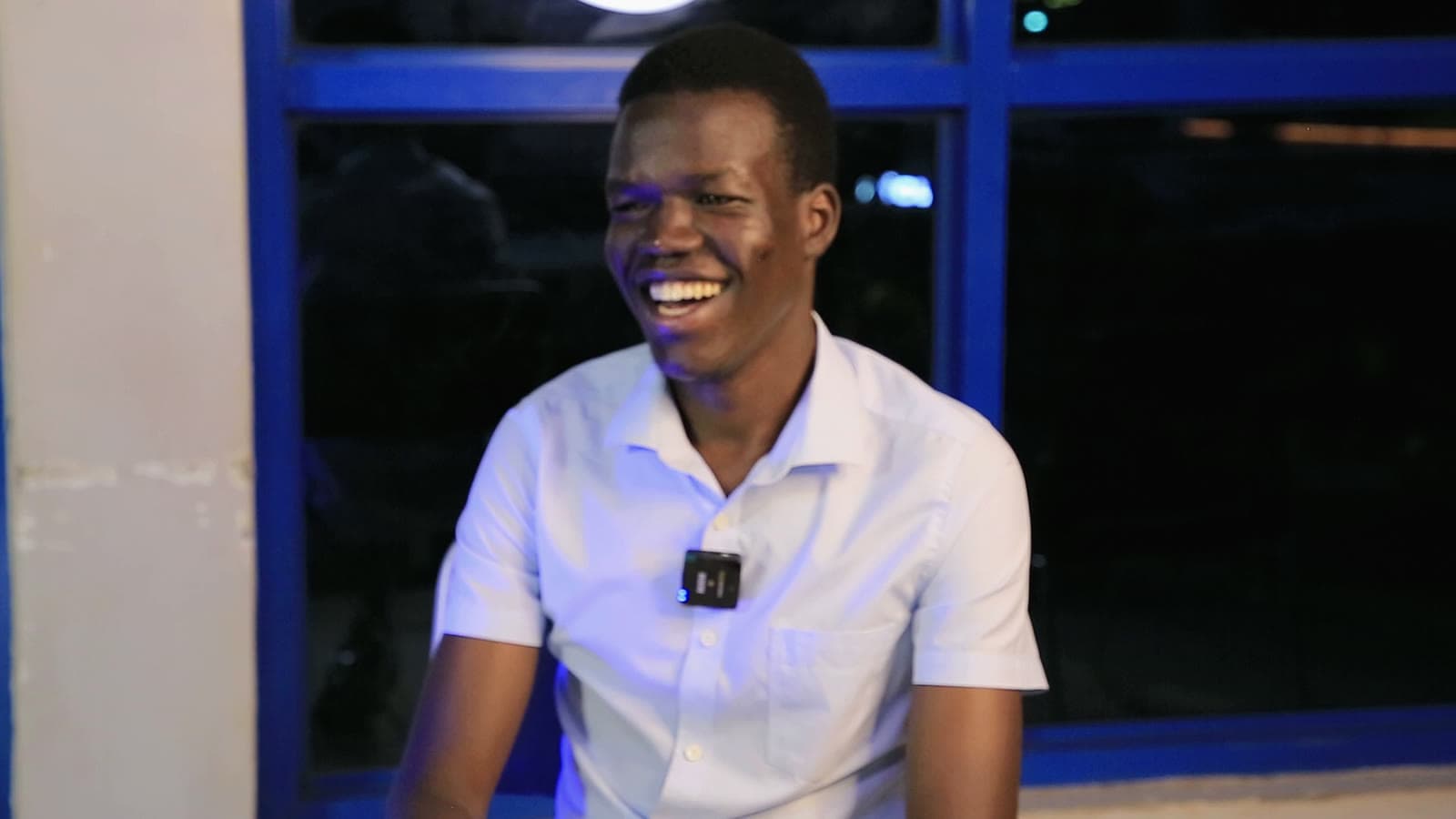 Laughter on set at night