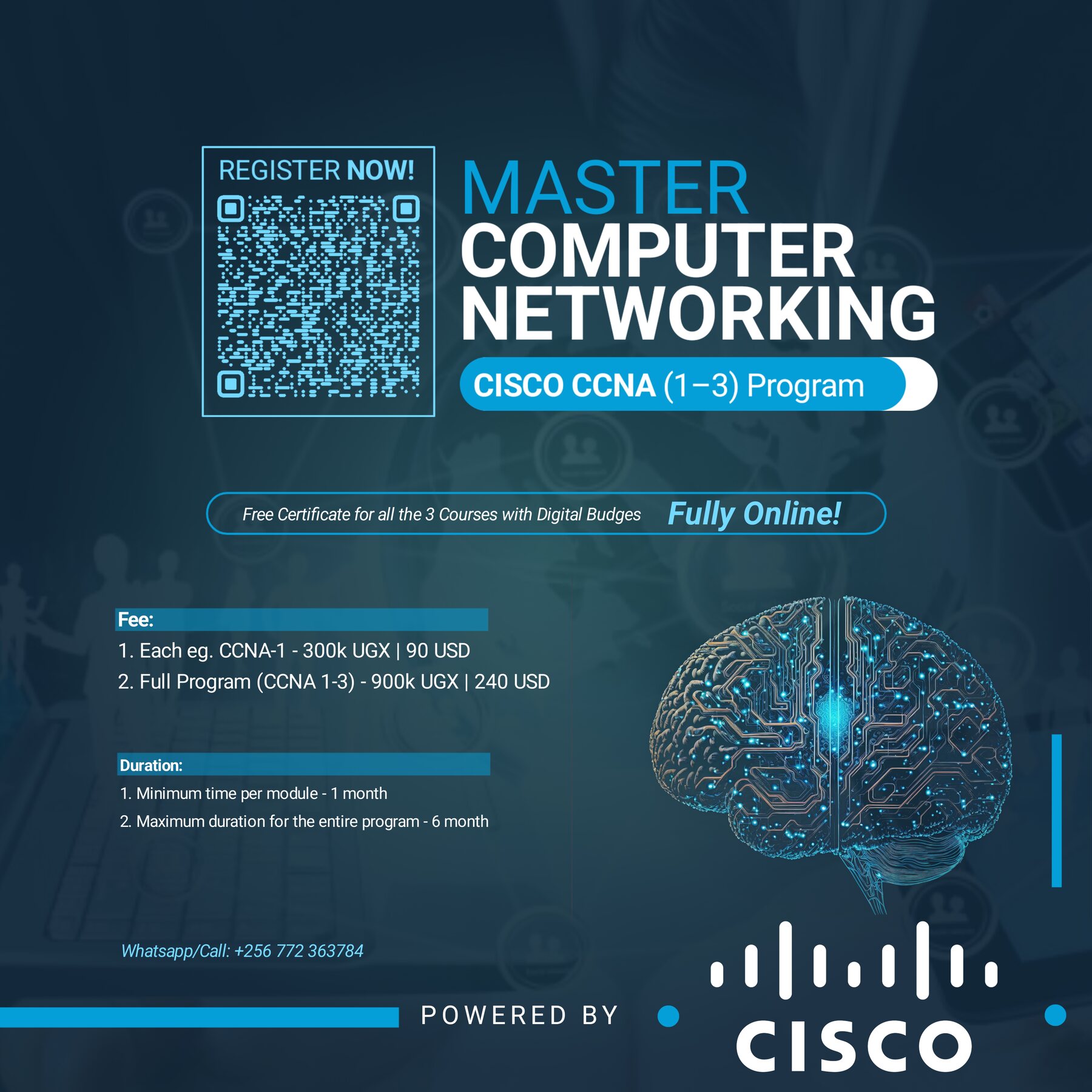 Master Computer Networking — Cisco CCNA 1 to 3 programme